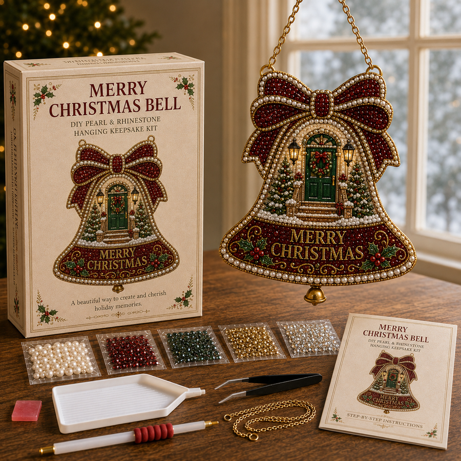 🎄 Christmas Memories Pearl & Rhinestone Hanging Keepsake DIY Kit