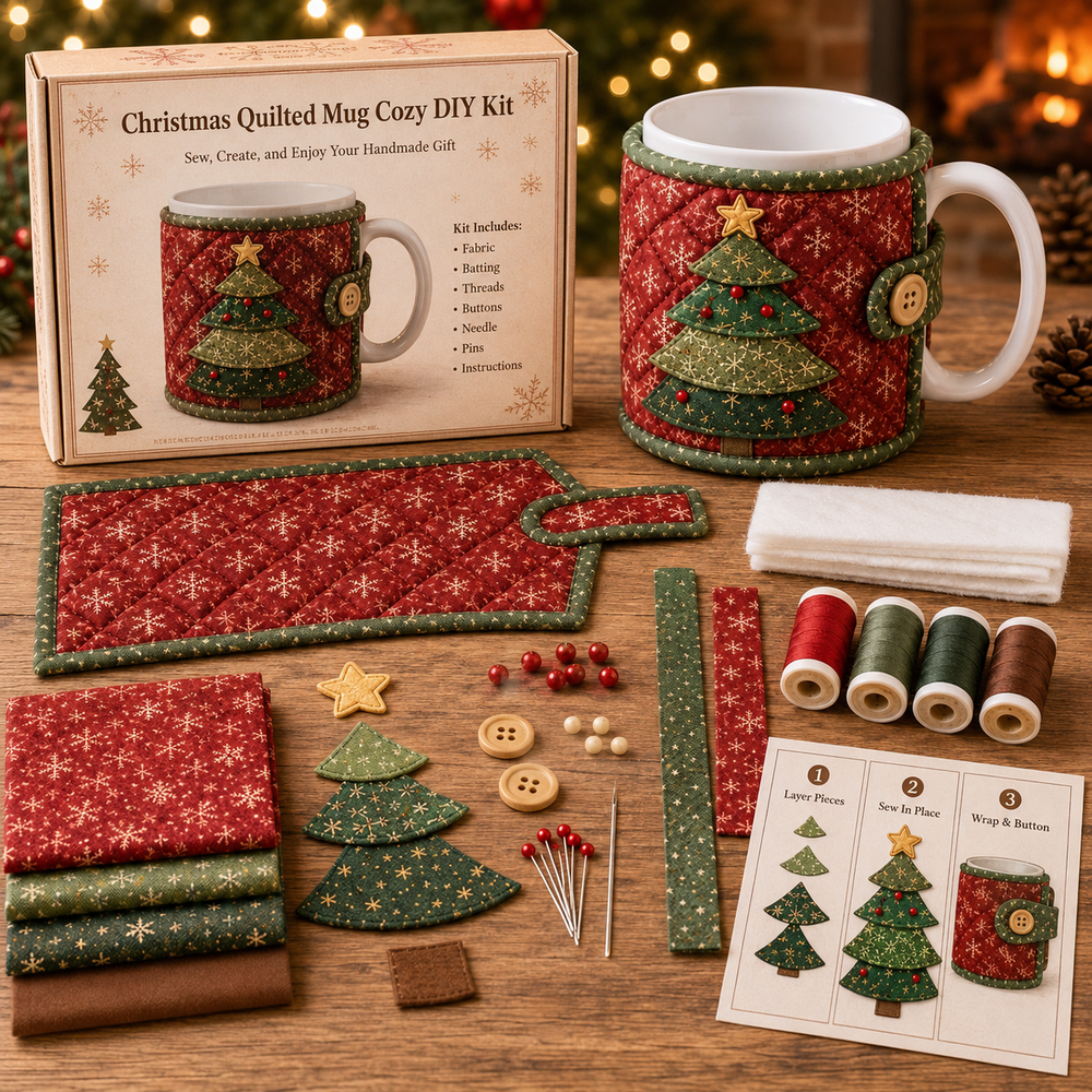 Classic Christmas Tree Mug Cozy Sewing Kit