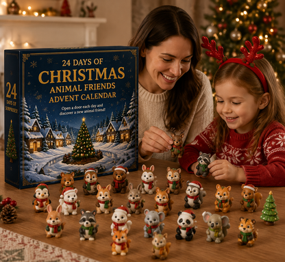 🎄 2026 Animal Friends Advent Calendar, 24 Days of Christmas Collectible Figurines