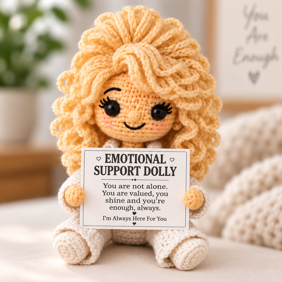 Close up crochet doll detail