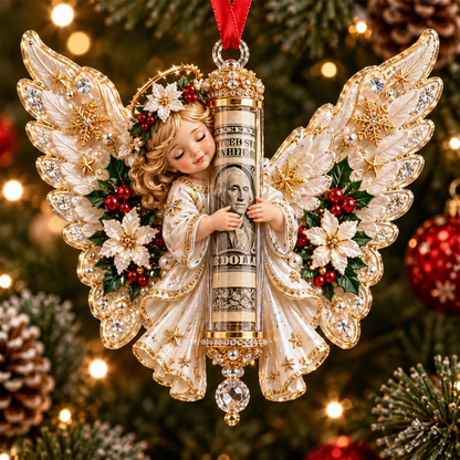 👼 Christmas Blessing Angel Cash Keeper Ornament™ | A Meaningful Money Gift Keepsake