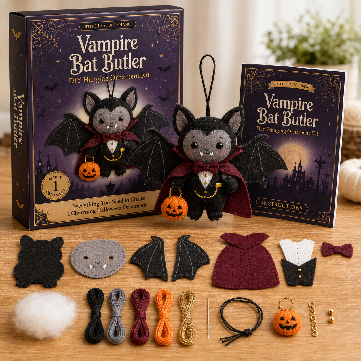 🎃🧵 Spooky Critters Halloween DIY Ornament Collection - BUY 3 GET 1 FREE（4 PCS）