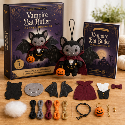 🎃🧵 Spooky Critters Halloween DIY Ornament Collection - BUY 3 GET 1 FREE（4 PCS）