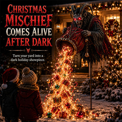 😈🎄 Krampus Christmas Gift Cascade Garden Light – Dark Holiday Outdoor Décor ✨🎁