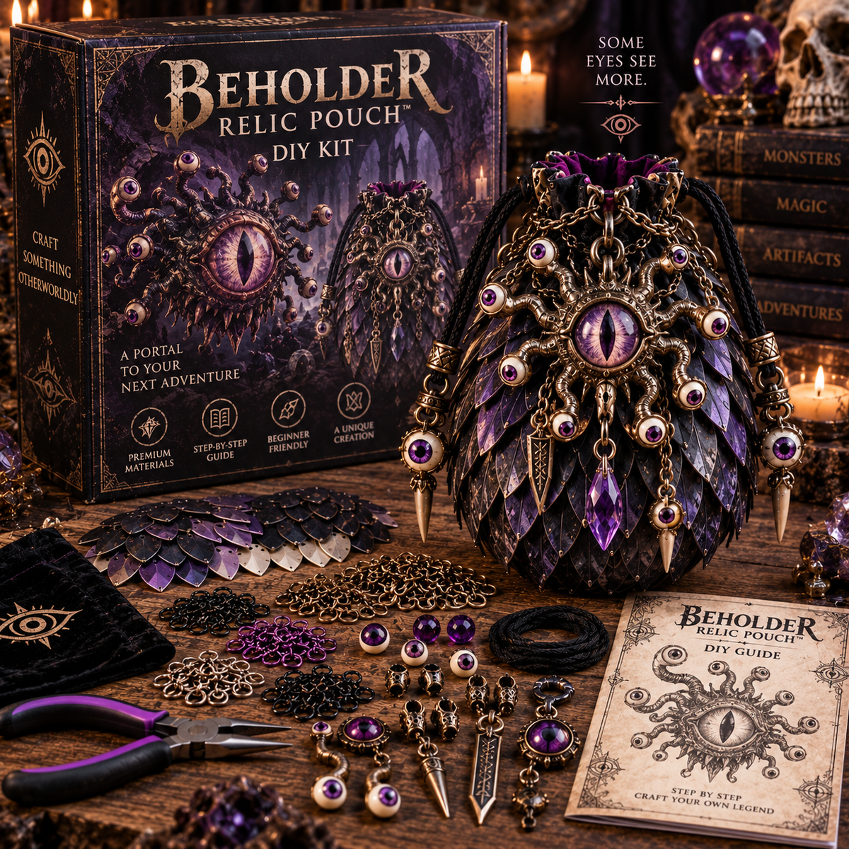 🧿⚔️ Legendary Relic Pouch DIY Kit™ – Fantasy Chainmail Scale Craft