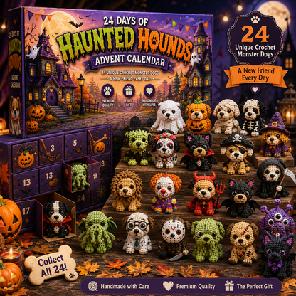 👻🐾 24 Days of Haunted Hounds – Halloween Crochet Dog Advent Calendar 🎃