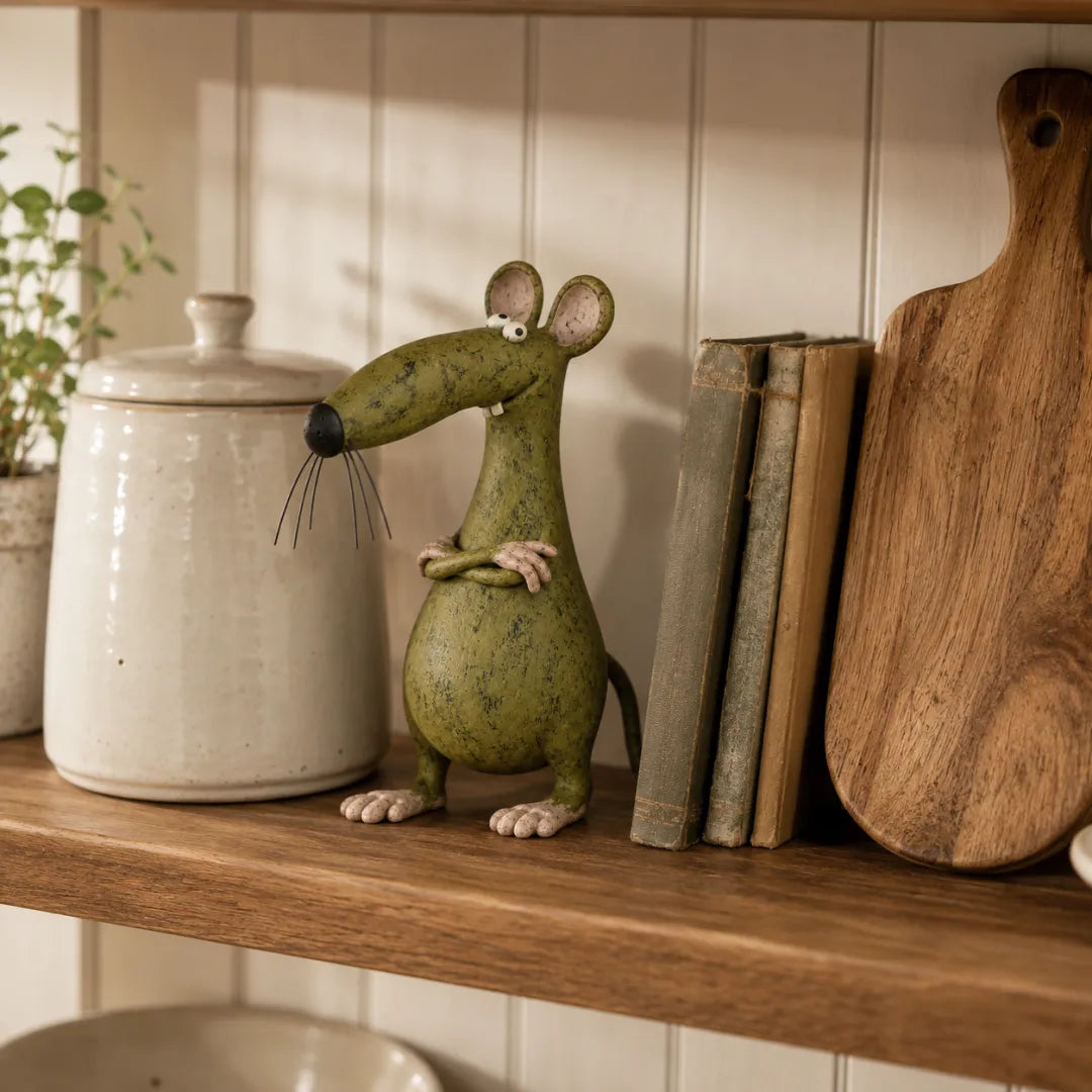 The Odd Couple™ Vintage Cat & Mouse Figurines – Quirky Rustic Home Decor