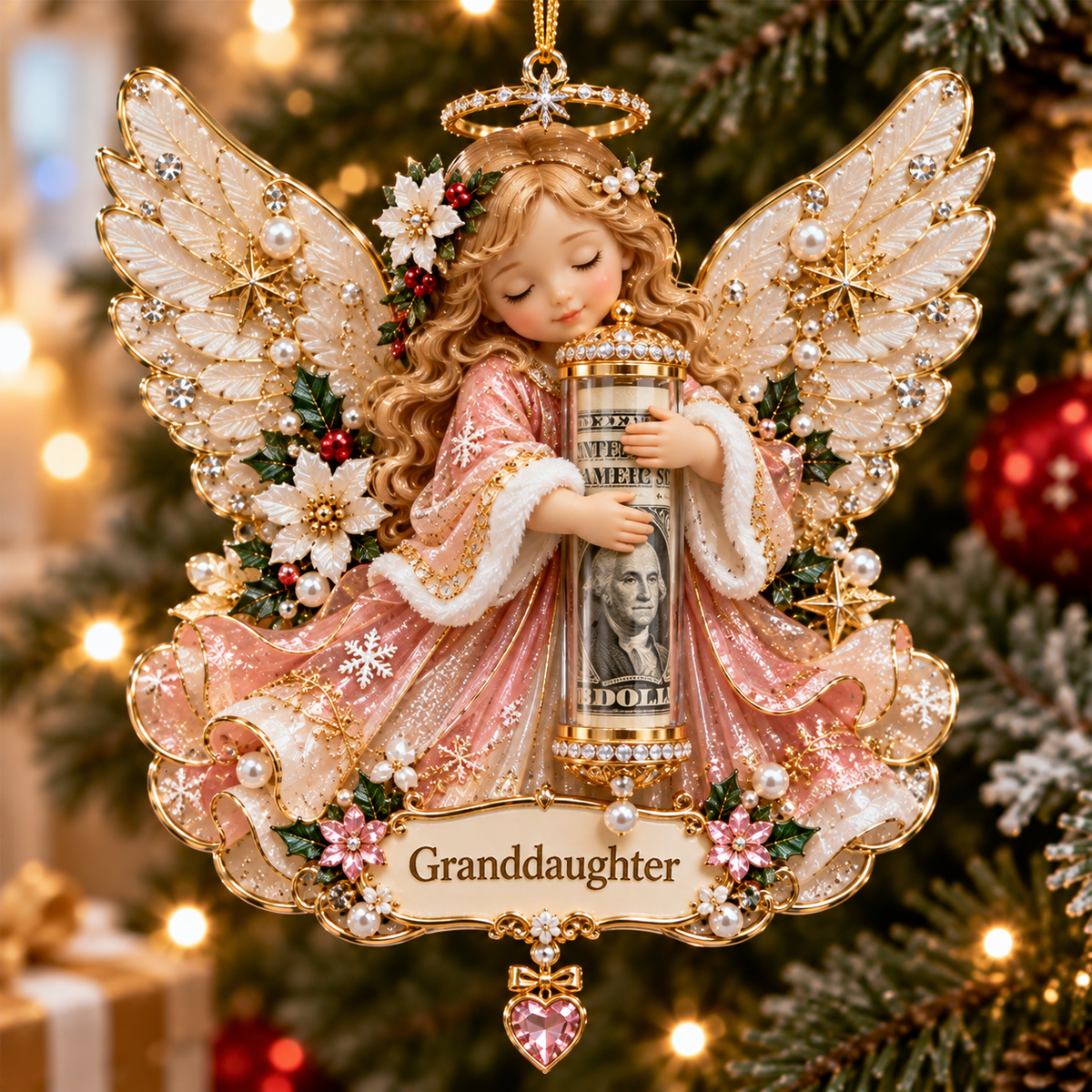 👼 Christmas Blessing Angel Cash Keeper Ornament™ | A Meaningful Money Gift Keepsake