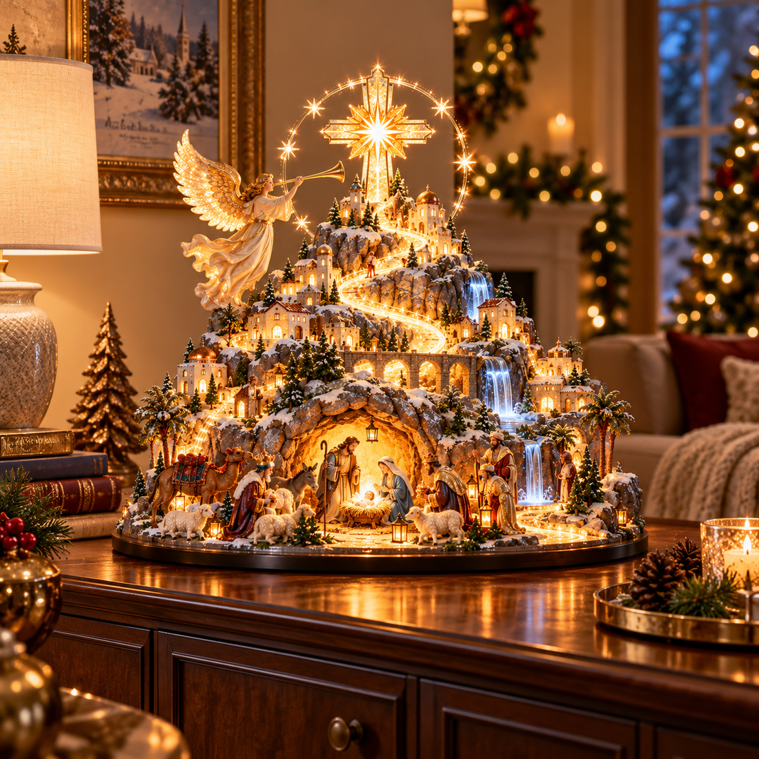 Bethlehem Mountain Nativity displayed in Christmas home