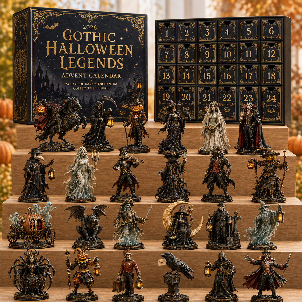 🎃 2026 Gothic Halloween Legends Advent Calendar – 24 Dark Collectible Figures