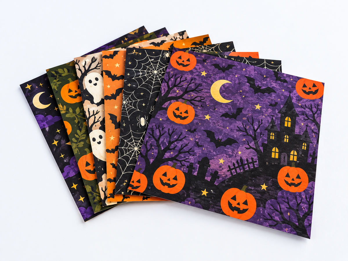 🎃 Halloween 3D Paper Craft Kit – 50 Pre-Printed Sheets + Step-by-Step Guide