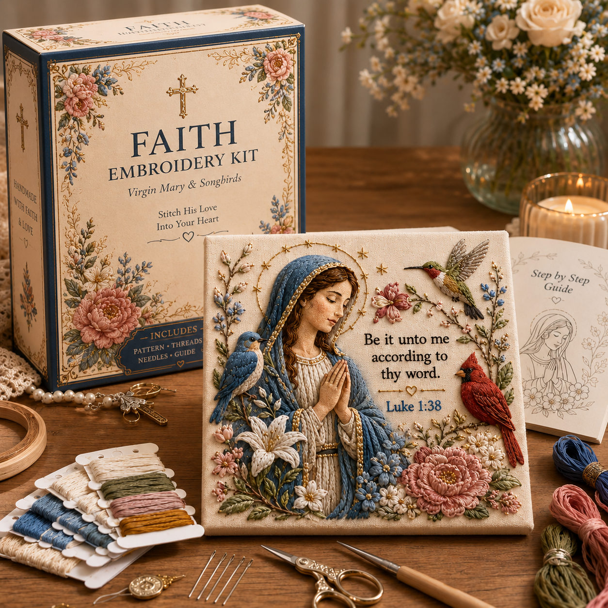 ✝️ Grace & Glory Faith Embroidery Collection - BUY 3 GET 1 FREE（4 PCS）