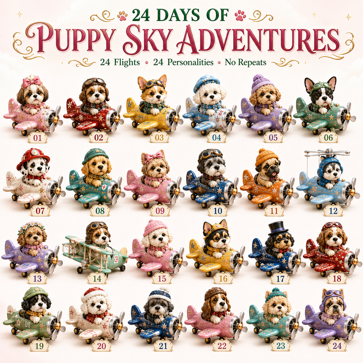 🐶✈️ 24 Days of Puppy Sky Adventures Advent Calendar 🎄🎁
