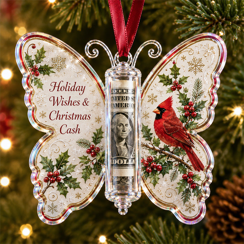 🦋💵 Christmas Cash Gift Butterfly Ornament – Holiday Money Holder Keepsake 🎄✨