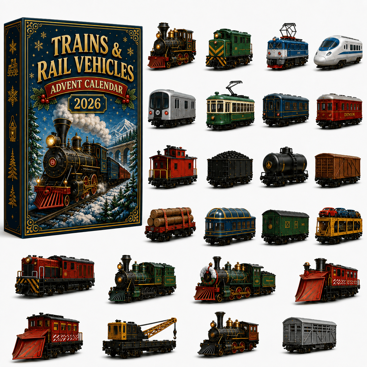 Trains & Rail Vehicles Advent Calendar 2026 – 24 Railway Surprises