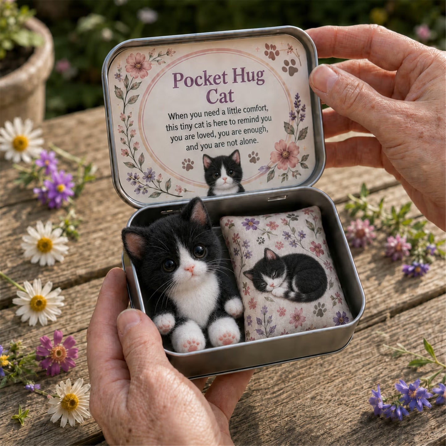 🔥Last Day Buy 3 Get 1 Free - Pocket Hug Plush Keepsake Tin, Mini Portable Comfort Pocket Plush Toy
