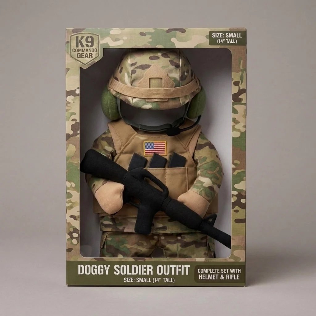 🔥Funny Tactical Soldier Pet Costume – Front-Facing Military Uniform for Dogs & Cats
