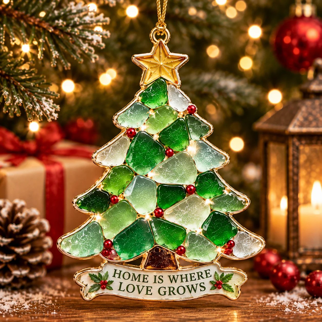 ✨ Stained Sea Glass Style Christmas Ornaments