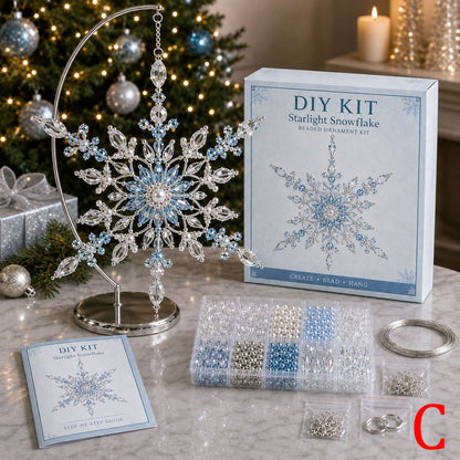 🎁Buy 3Get 1 Free❄️ DIY Crystal Beaded Snowflake Ornament Kit – Christmas Craft Decoration