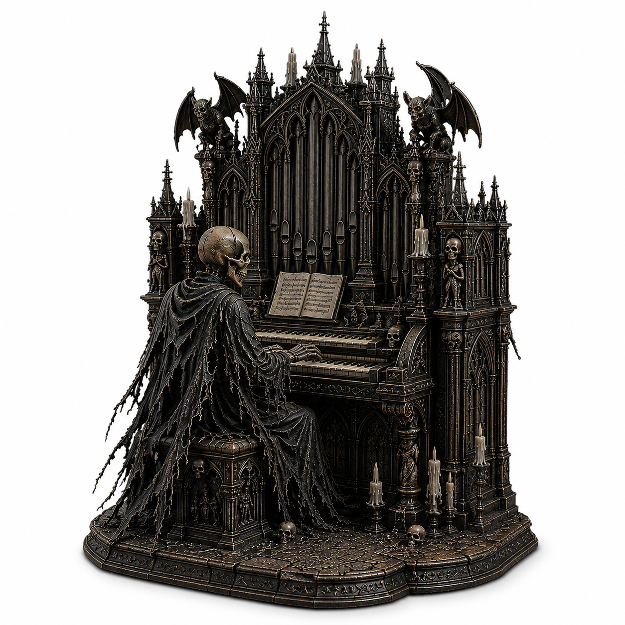 🕯️💀 Gothic Skeleton Cathedral Organ Light 🖤🎹