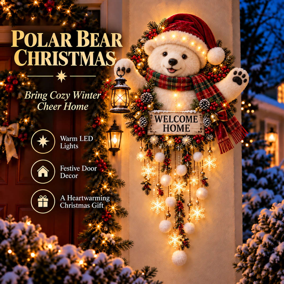 ⛄ Christmas Welcome Glow™ Lighted Holiday Entryway Decor🎄
