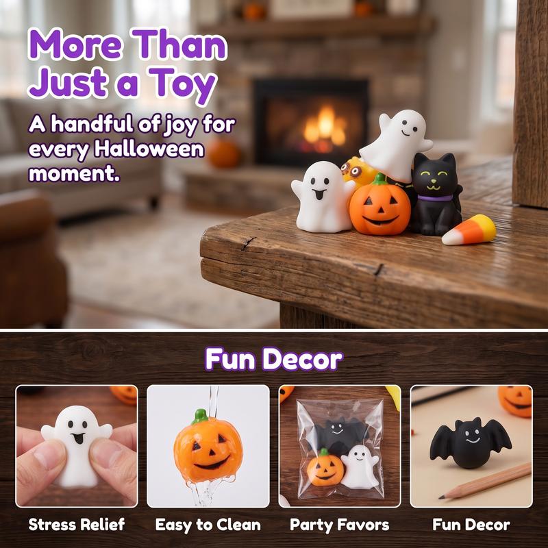 Halloween squishy toys for favors display and squeezing