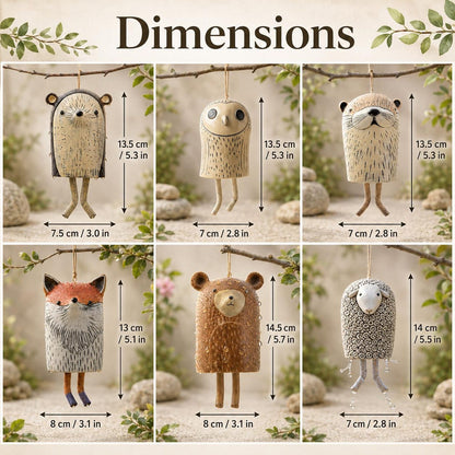 🦊Handmade Whimsical Animal Wind Chime Ornaments🐻