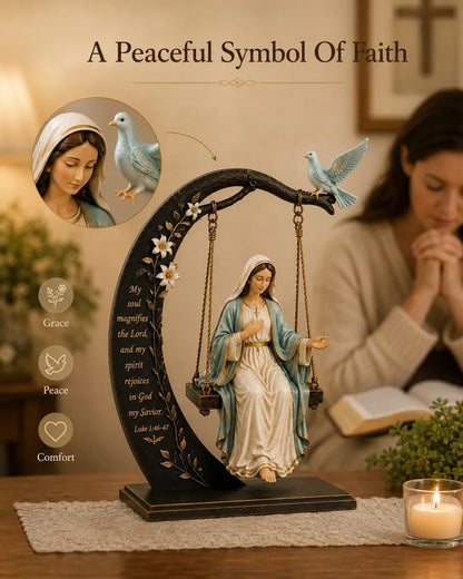 Faith-Inspired Swing Sculpture ✝️🕊️ – Christian Religious Figure Home Decor & Meaningful Gift 🎁