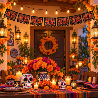 🔥LAST DAY 50% OFF-🦋 Monarchs Return Home™ Day of the Dead Butterfly Memorial Banner