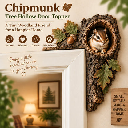 ⏰LAST DAY 50% OFF -🌿 Woodland Peekaboo Door Topper – 3D Tree Hollow Animal Doorframe Decor