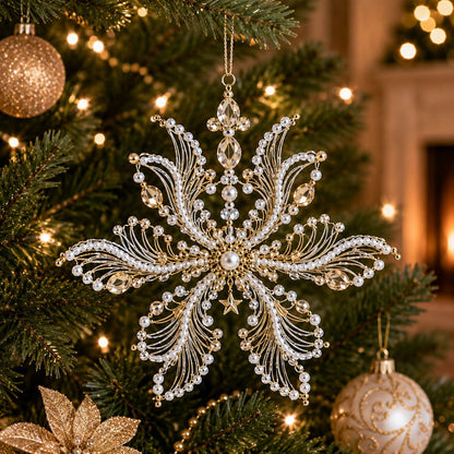 🎁Buy 3Get 1 Free❄️ DIY Crystal Beaded Snowflake Ornament Kit – Christmas Craft Decoration