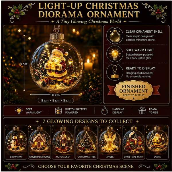 🎄Glowing Christmas Diorama Ornament – Perfect Christmas Tree Decorations