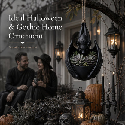 🦇 Upside‑Down Hanging Bat Planter