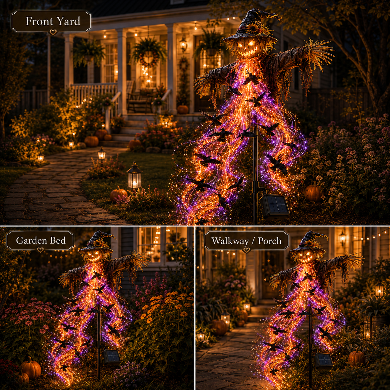 🎃 When The Crows Take Flight™ Haunted Scarecrow Solar Garden Light