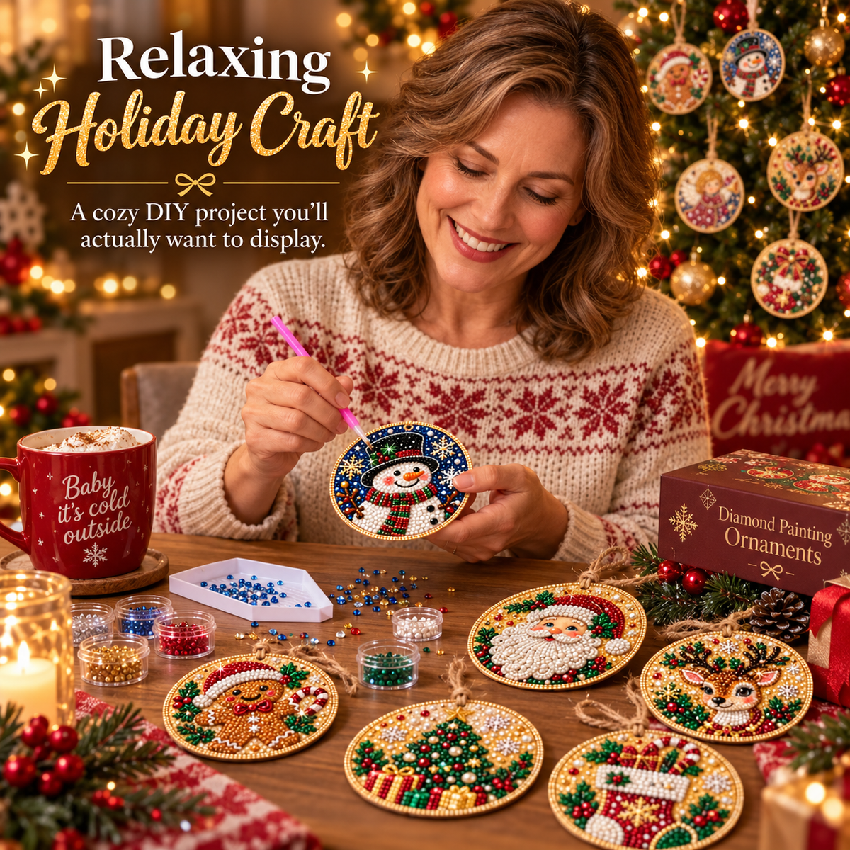 Family DIY Christmas ornament craft