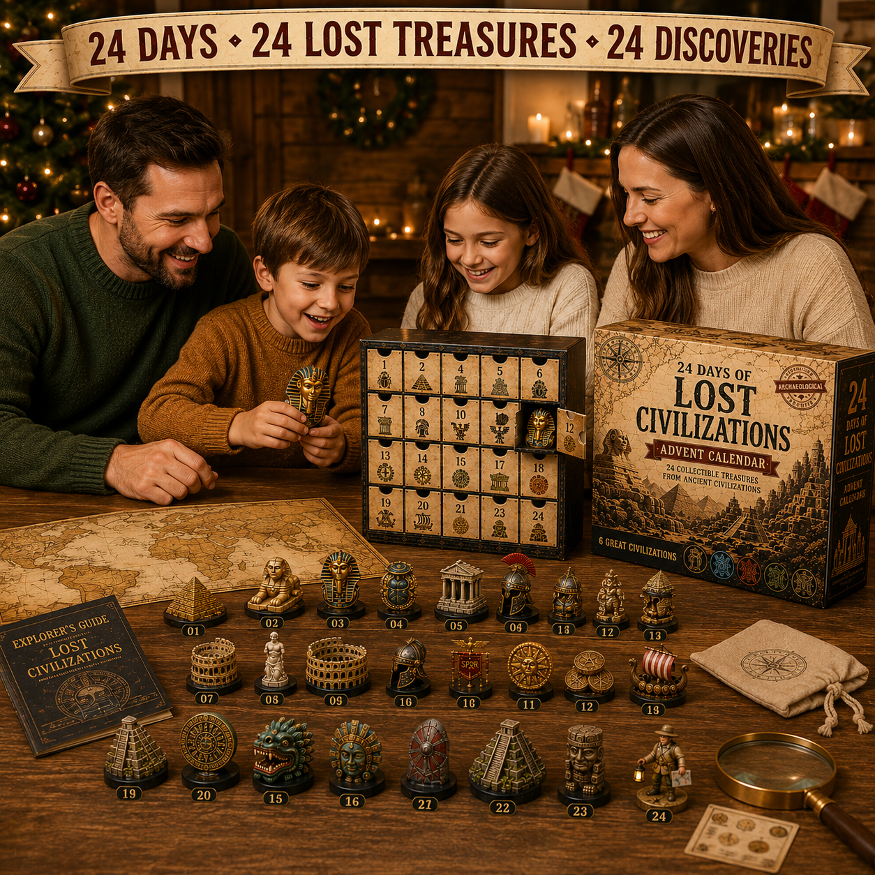 2026 Lost Civilizations Archaeological Discovery Advent Calendar | 24 Ancient Treasures from 6 Great Civilizations
