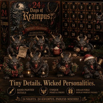 ⏰Limited Stock 50% OFF -😈🎄 2026 Krampus Advent Calendar – 24 Days of Wicked Christmas Mischief