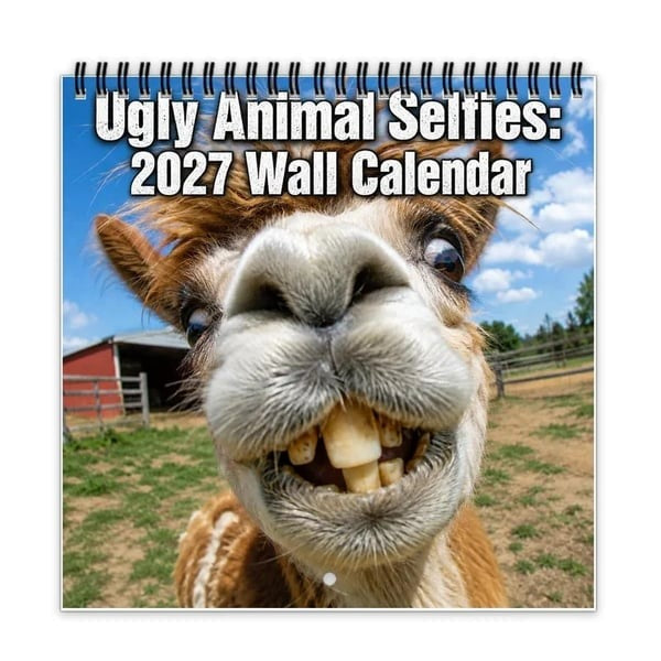 ⏰Limited Stock 50% OFF -📸 Ugly Animal Selfies™ 2027 Wall Calendar – 12 Months of Terrible Angles & Perfect Timing