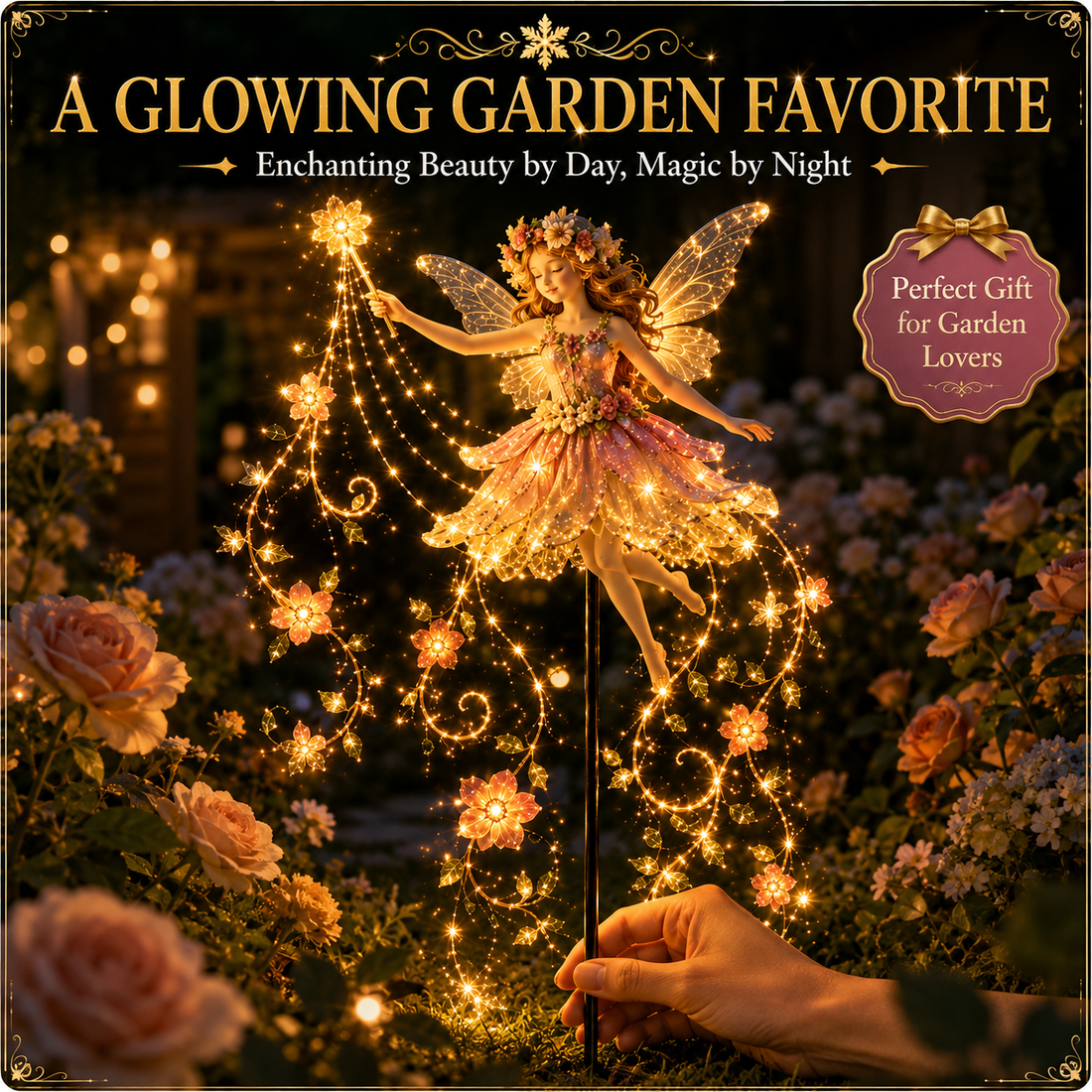 Flower Fairy Christmas garden decoration