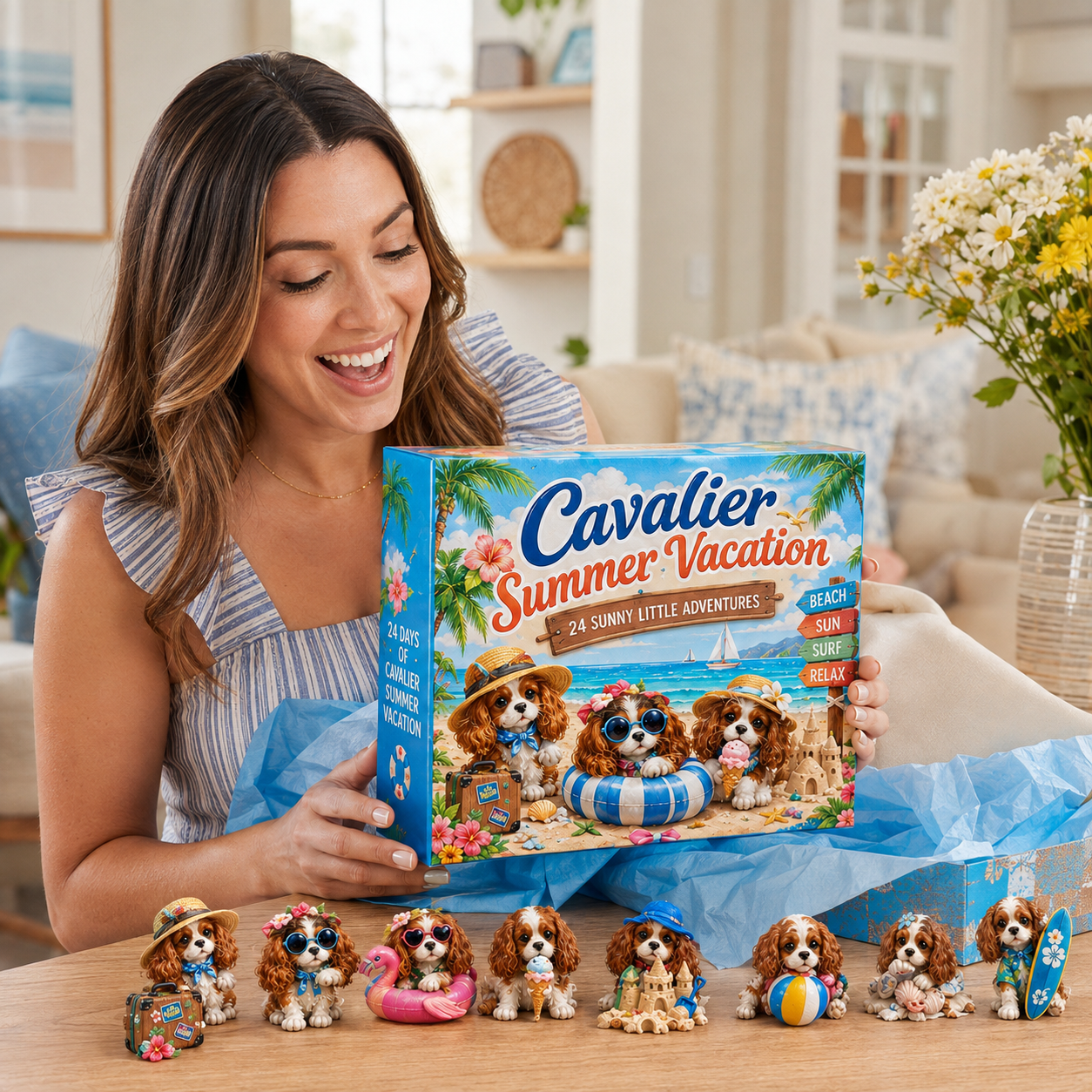 ⏰Limited Stock 50% OFF -🐶 24 Days of Cavalier Christmas Advent Calendar 2026 – 24 Collectible Cavalier Surprises（Acrylic）