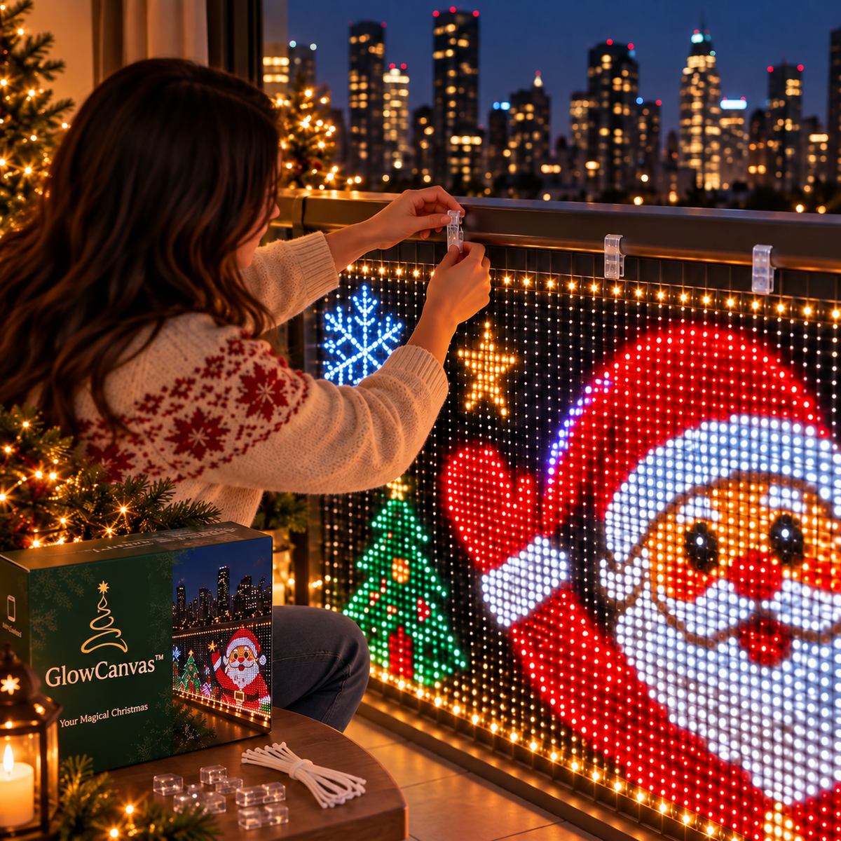 🎄 GlowCanvas™ Smart Christmas Curtain Lights – App-Controlled DIY Animated LED Display