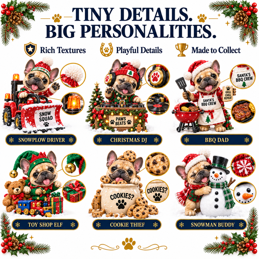 Frenchie Christmas collectible details