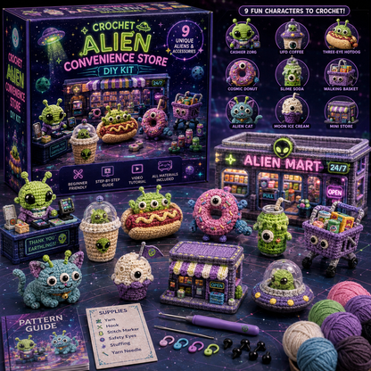 🧶 Midnight Oddities — 9-Piece Creepy Cute Crochet DIY Kit