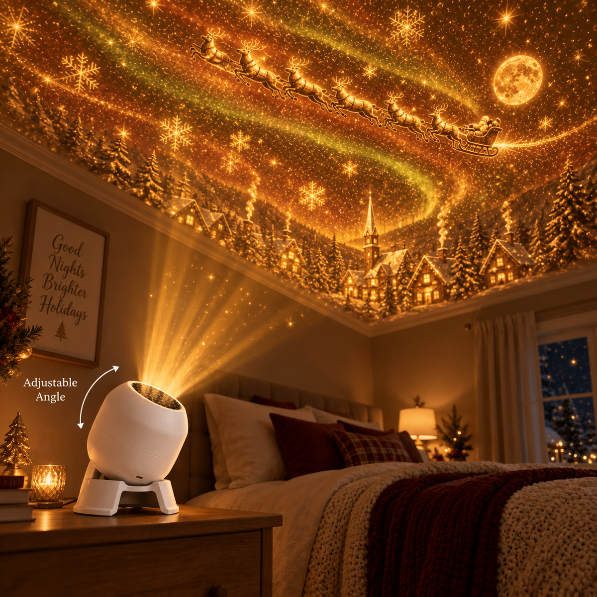 NoelGlow projector with adjustable projection angle