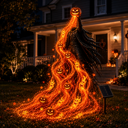 Headless Horseman Pumpkin Curse 🎃 Flowing Solar Halloween Yard Light