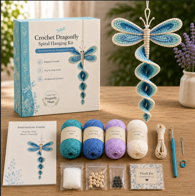 🎁Crochet Spiral Hanging Kit – Beginner-Friendly DIY Garden Animal Decor 🧶🌿