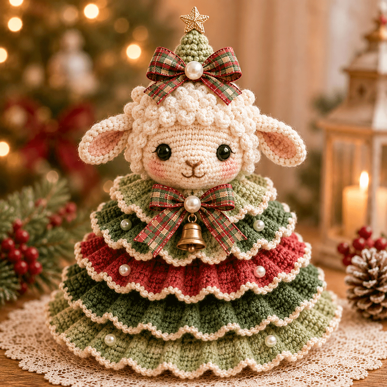 🎄 Crochet Animal Christmas Tree DIY Kit
