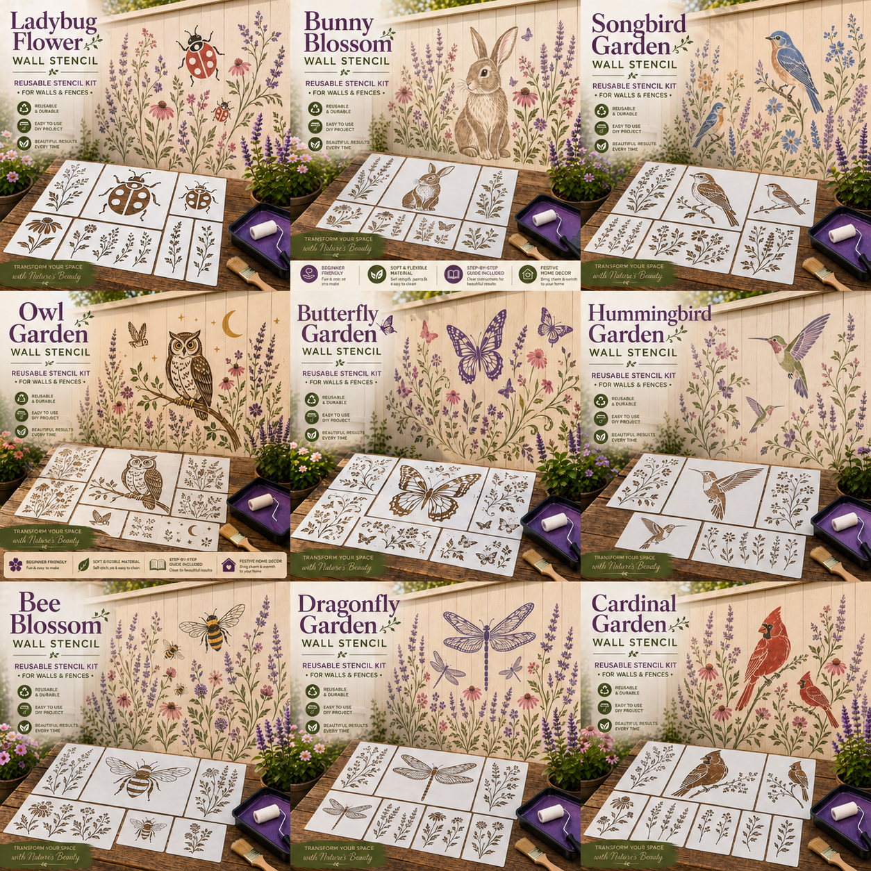 📦Limited Stock 49% OFF 🌿 Garden Wall Stencil™—Make your walls look lively and not monotonous🔥Buy 2 Get 1 FREE🎁Give your child a vivid home🏠