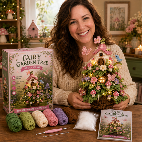 ✨🧚 Fairy Garden Tree DIY Crochet Kit 🌸🍓🍄🐝