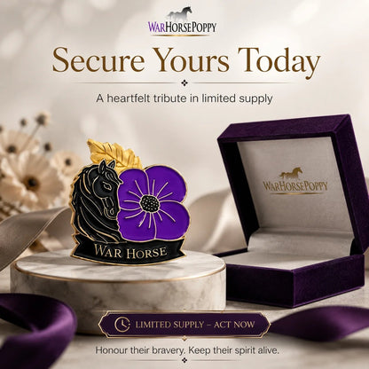 Limited Edition War Horse Purple Poppy 111th Anniversary Remembrance Brooch